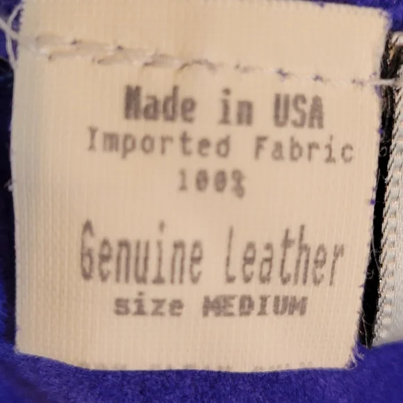 Vintage 1980s Suede Electric Blue Knee Length Dress With Rhinestones Size M - Picture 16 of 16